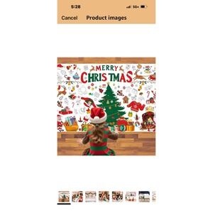 Whaline Fall Gel Window Clings 44pc & Tetor Giant Christmas Coloring Poster Set